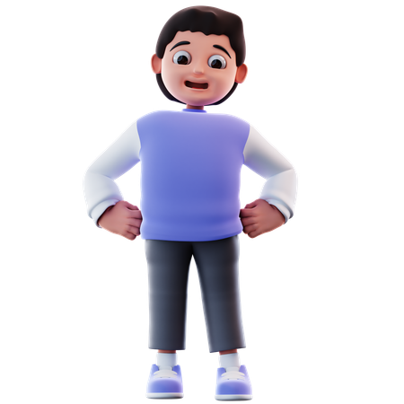 Chico con confianza  3D Icon