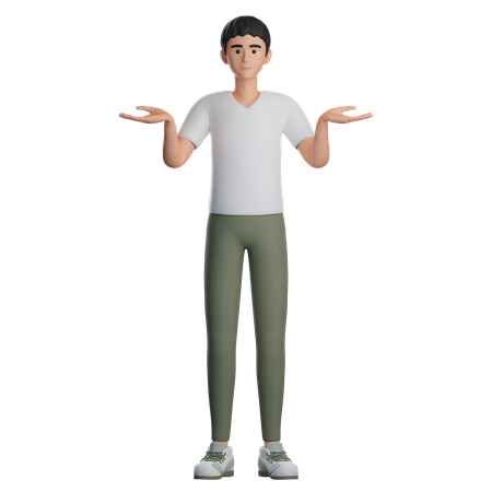 Chico confundido  3D Illustration