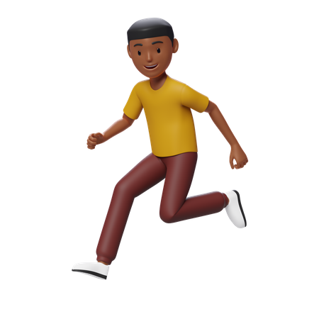 Chico corriendo  3D Illustration