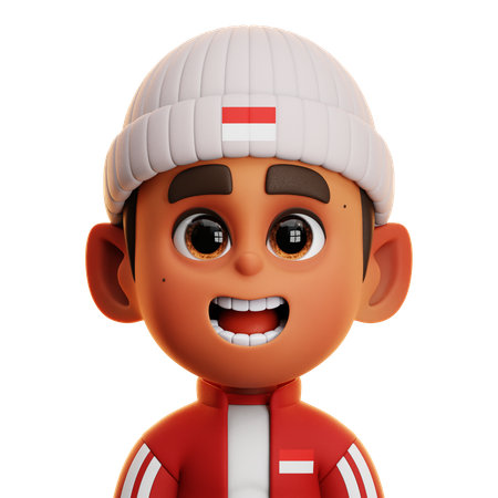 NIÑO DEPORTIVO CON GORRO  3D Icon