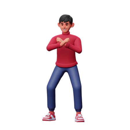 Chico diciendo no  3D Icon
