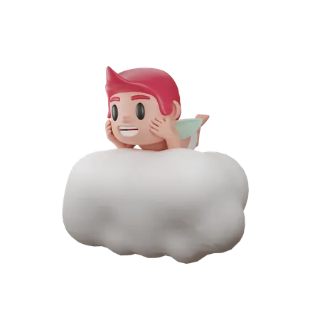 Chico en Cupido encantador  3D Illustration