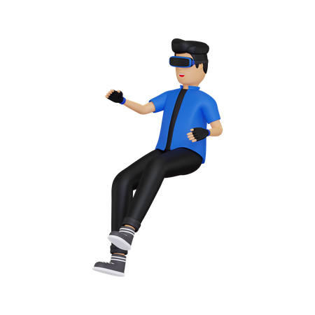 Chico en metaverso  3D Icon