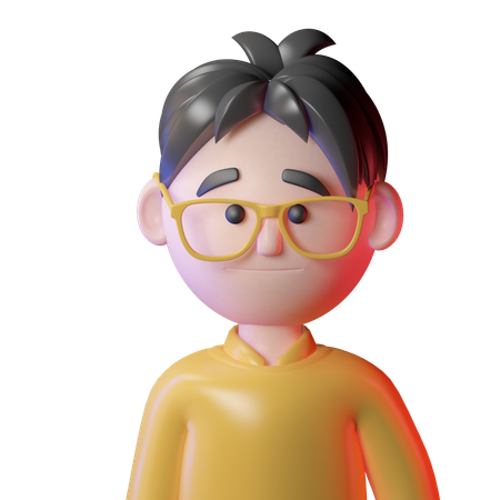 Chico friki  3D Icon