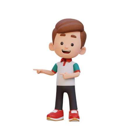 Chico lindo apuntando hacia la izquierda  3D Icon