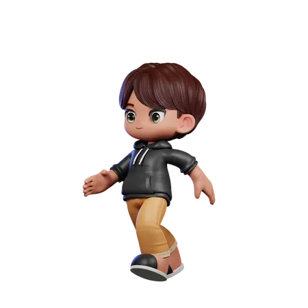 Lindo chico corriendo  3D Illustration