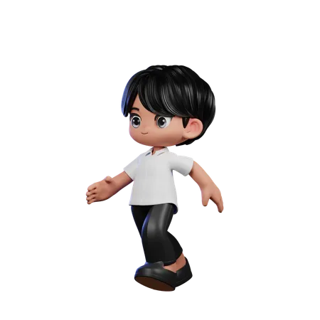 Chico lindo dando pose corriendo  3D Illustration