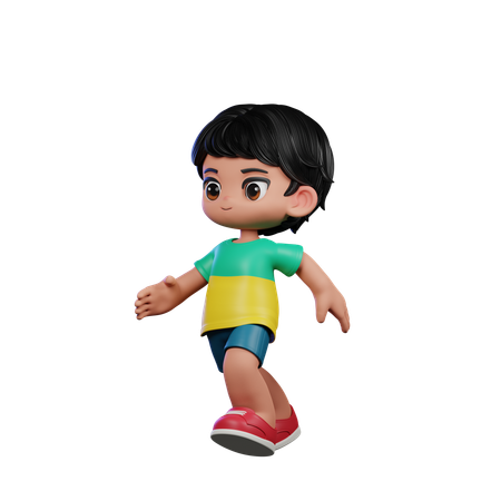 Chico lindo dando pose corriendo  3D Illustration