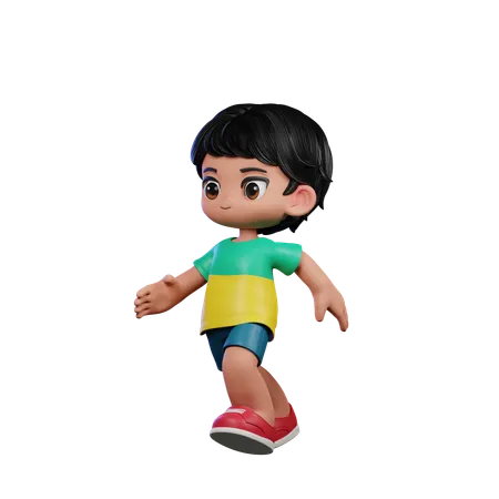 Chico lindo dando pose corriendo  3D Illustration