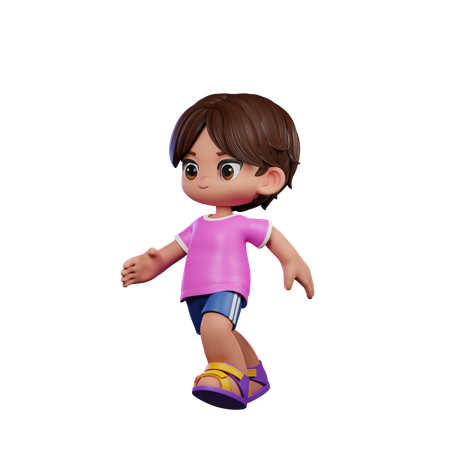 Chico lindo dando pose corriendo  3D Illustration