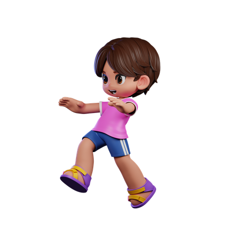 Chico lindo dando pose de salto  3D Icon