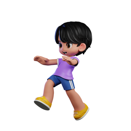 Chico lindo dando pose de salto  3D Icon