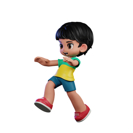 Chico lindo dando pose de salto  3D Icon