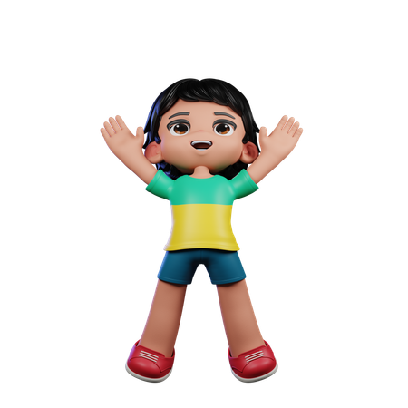 Chico lindo dando pose de salto  3D Icon
