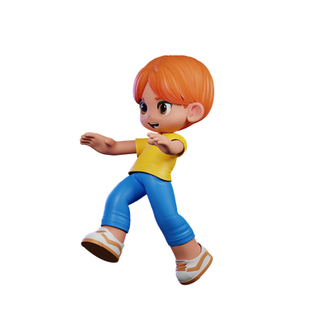 Chico lindo dando pose de salto  3D Icon