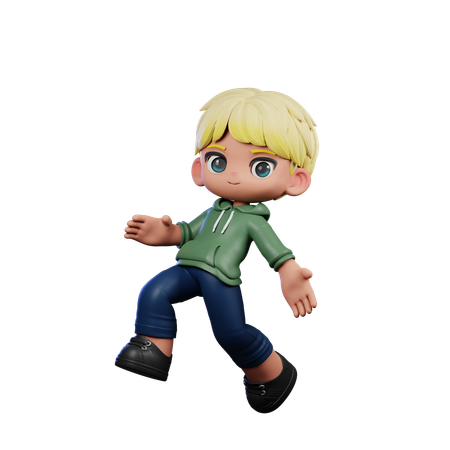 Chico lindo dando pose de salto  3D Icon