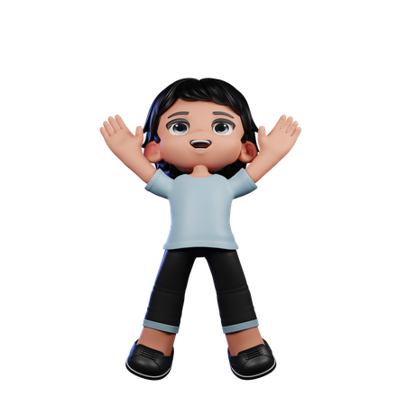 Chico lindo dando pose de salto  3D Icon