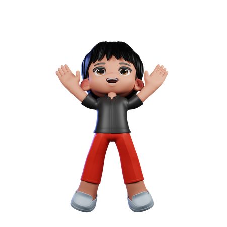 Chico lindo dando pose de salto  3D Icon