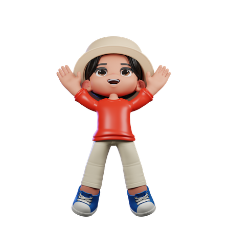 Chico lindo dando pose de salto  3D Icon