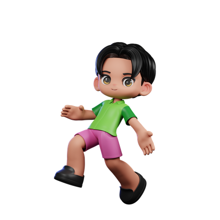 Chico lindo dando pose de salto feliz  3D Icon