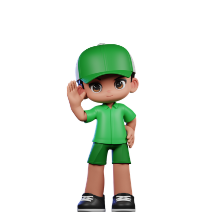 Chico lindo dando pose de saludo  3D Icon
