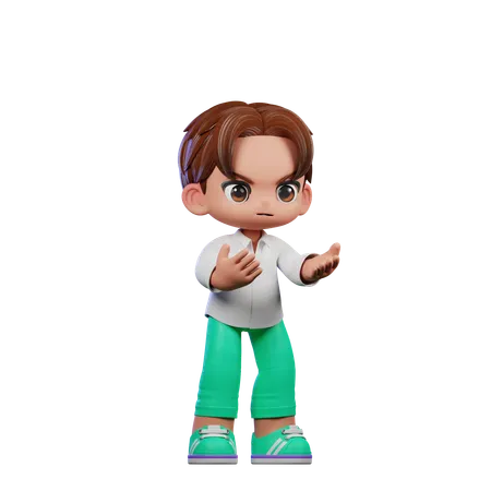 Chico lindo dando pose enojada  3D Illustration