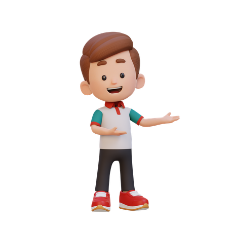 Chico lindo mostrando algo bien  3D Icon