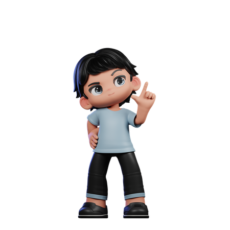 Lindo chico teniendo idea Pose  3D Illustration