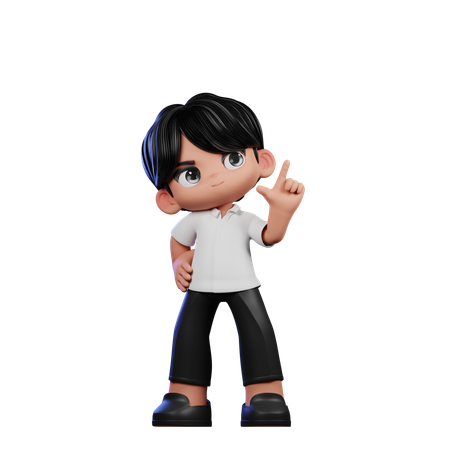 Lindo chico teniendo idea Pose  3D Illustration