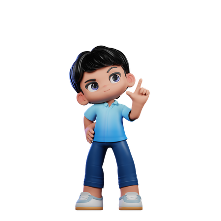 Lindo chico teniendo idea Pose  3D Illustration