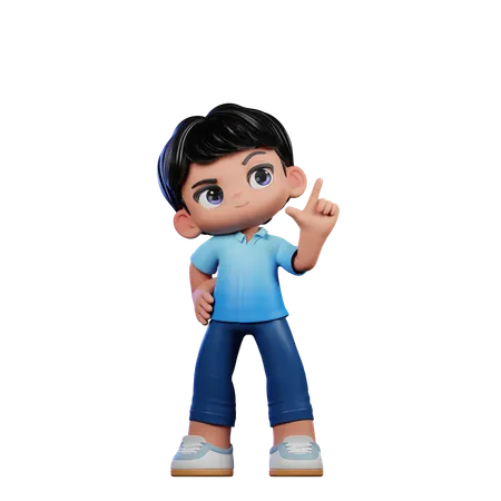 Lindo chico teniendo idea Pose  3D Illustration