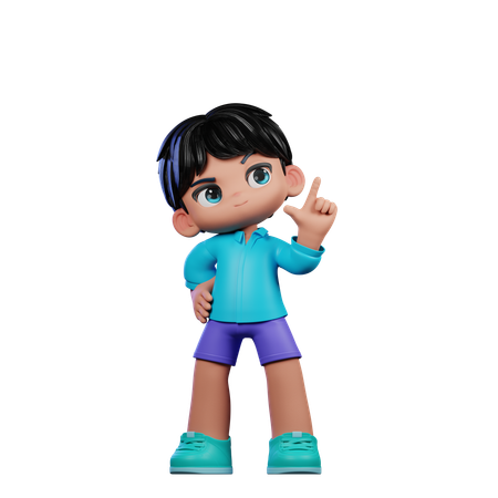 Lindo chico teniendo idea Pose  3D Illustration