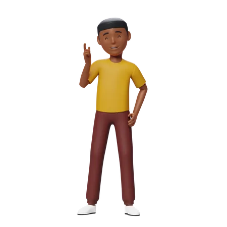 Chico pensando algo  3D Illustration