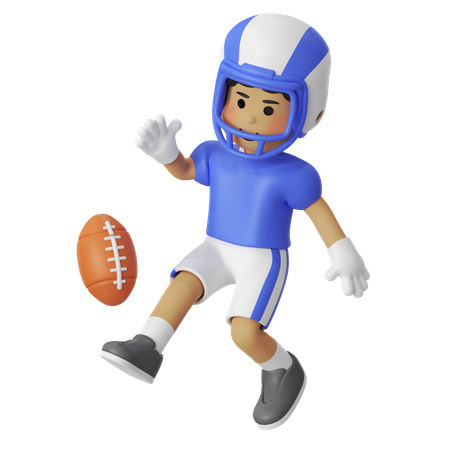Recolector de pelotas de fútbol americano  3D Illustration
