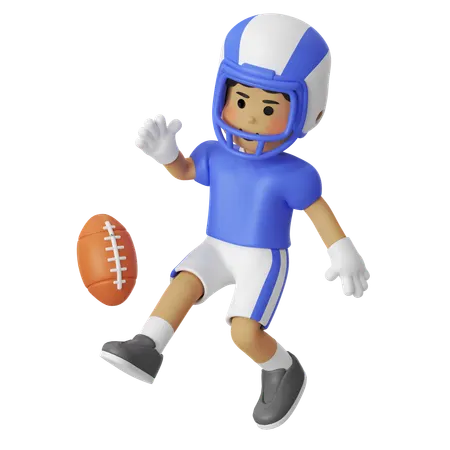 Recolector de pelotas de fútbol americano  3D Illustration