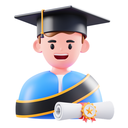 Chicos graduándose  3D Icon