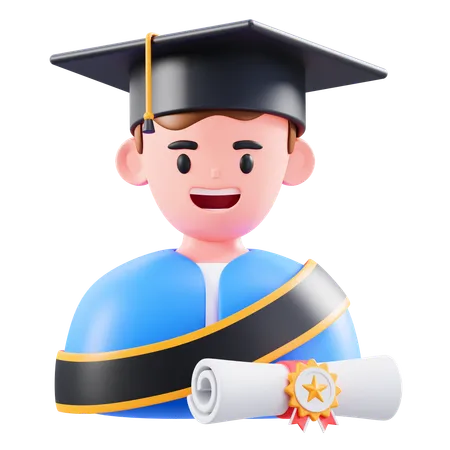 Chicos graduándose  3D Icon