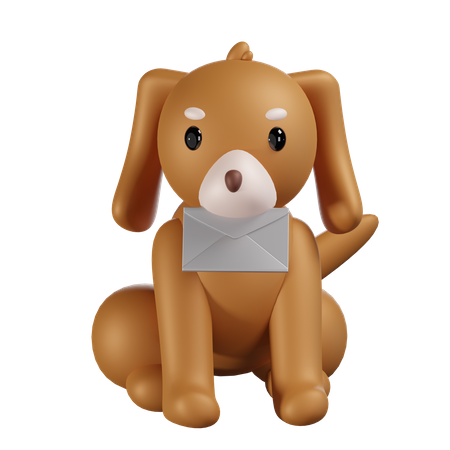 Chien avec courrier  3D Icon