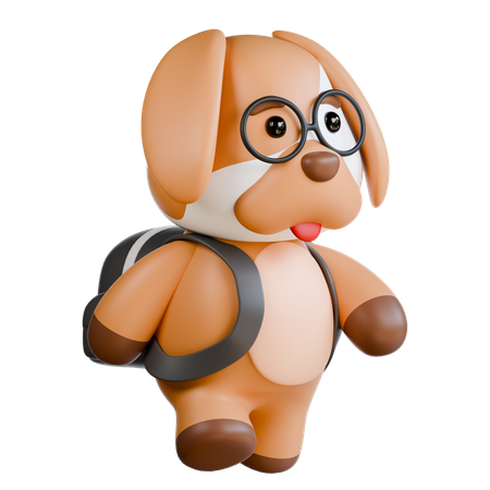 Chien avec sac  3D Illustration