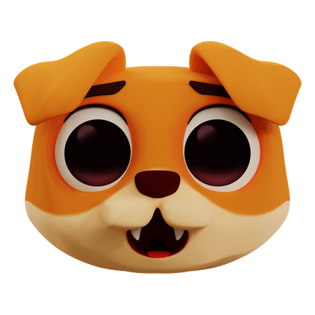 Mignon chien heureux emoji  3D Icon
