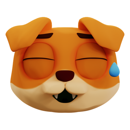 Mignon chien qui rit emoji  3D Icon