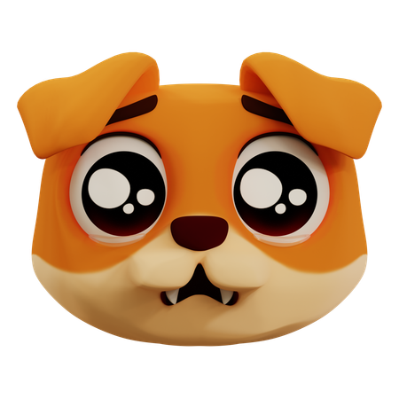 Chien mignon emoji triste  3D Icon