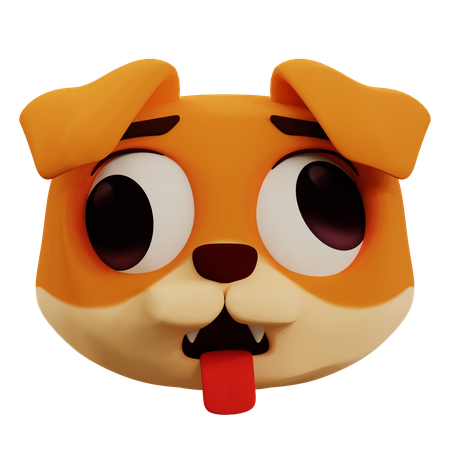 Chien mignon visage laid emoji  3D Icon