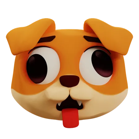 Chien mignon visage laid emoji  3D Icon