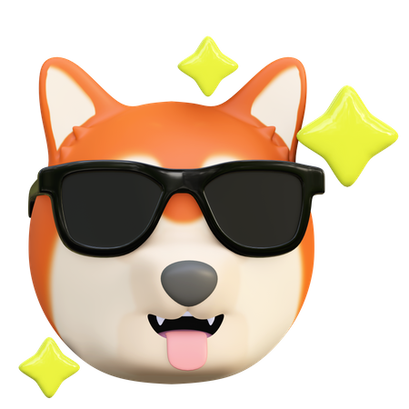 Chien portant des lunettes noires  3D Emoji