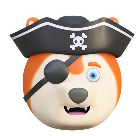 Chien portant un chapeau de pirate  3D Emoji