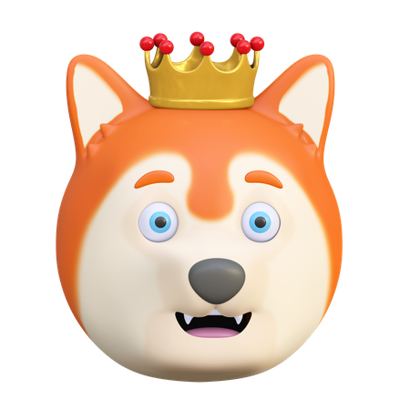 Chien portant une couronne  3D Emoji