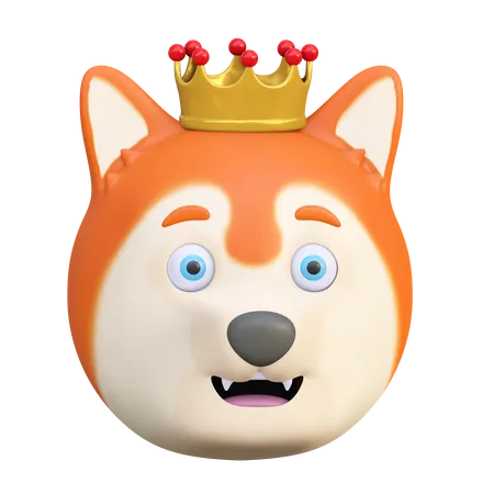 Chien portant une couronne  3D Emoji