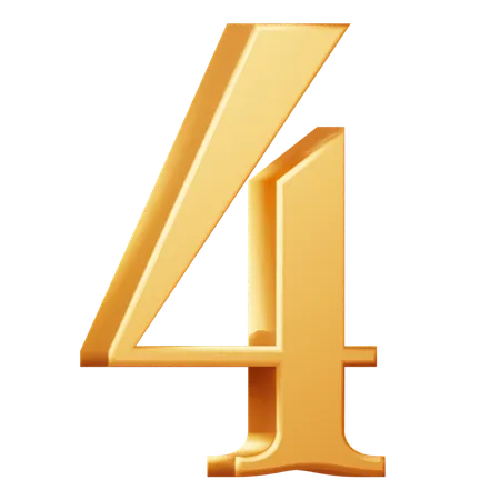 Chiffre d'or quatre  3D Icon