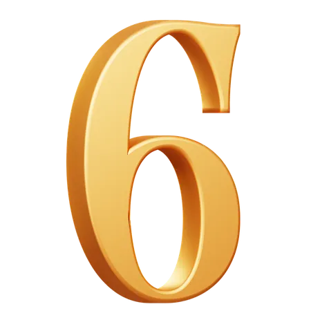 Chiffre d'or six  3D Icon